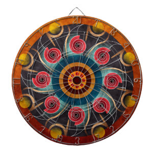 Jeu De Fléchettes Art floral de vecteur d'abrégé sur couleur