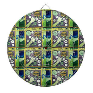 Jeu De Fléchettes Art Mosaïque Contemporain - Un Joueur