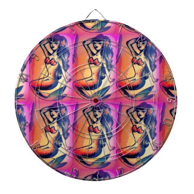 Jeu De Fléchettes beauté de sirène aux cheveux foncés (Devant)