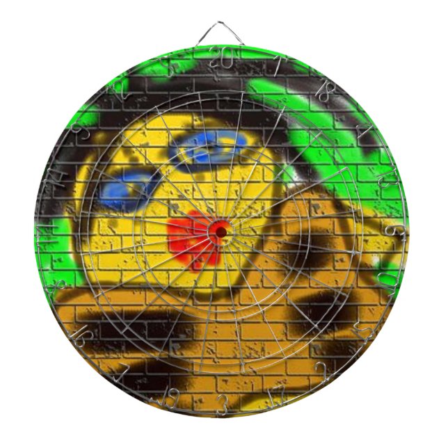 Jeu De Fléchettes Black Hair Woman Graffiti Wall Painting Green (Devant)