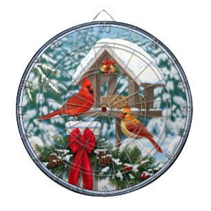 Jeu De Fléchettes Cardinaux et nourriciers d'oiseaux de Noël