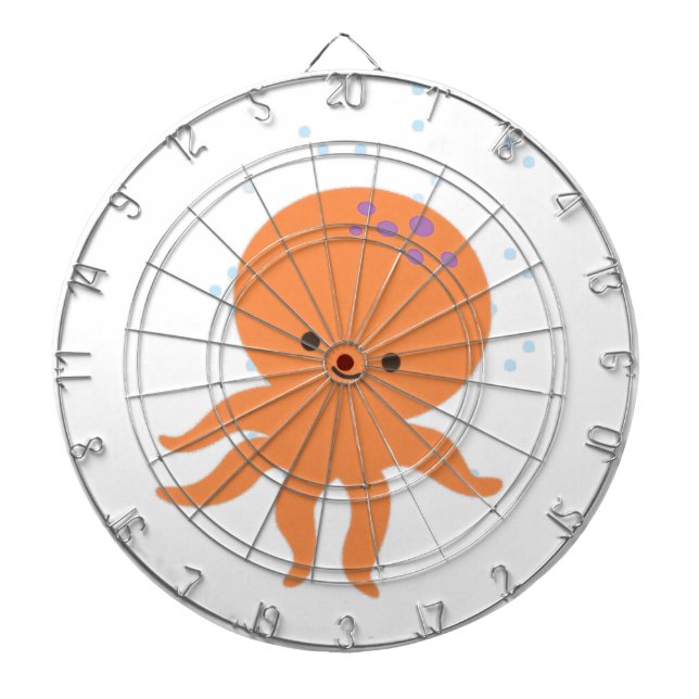 Jeu De Fléchettes Caricature de la pieuvre mignonne (Devant)