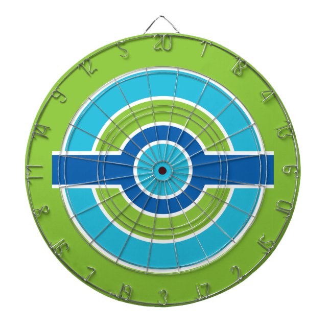 Jeu De Fléchettes Carte de fléchettes personnalisée Blue / Green Cir (Devant)