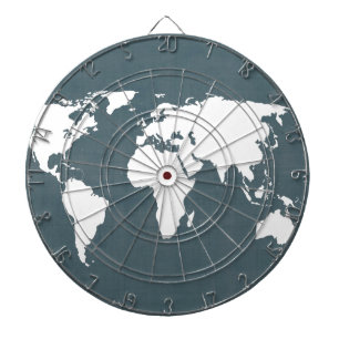 Jeu De Fléchettes Carte du monde. bleu et blanc