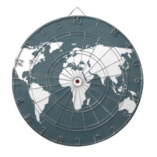 Jeu De Fléchettes Carte du monde. bleu et blanc