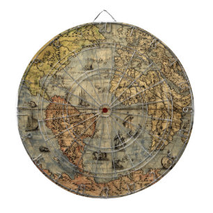 Jeu De Fléchettes Carte du monde Forlani Antiquev 1565 Renaissance
