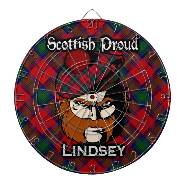 Jeu De Fléchettes Clan écossais Lindsey Lindsay Tartan Darboard (Devant)