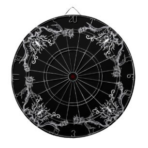 Jeu De Fléchettes Coeur avec Fleur et Papillon noir et blanc