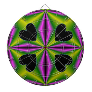 Jeu De Fléchettes Coeur sur arc-en-ciel vert violet