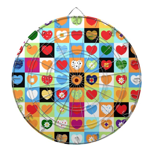 Jeu De Fléchettes Coeurs colorés (Devant)