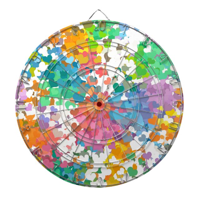 Jeu De Fléchettes Cœurs de Confettis Pastels (Devant)