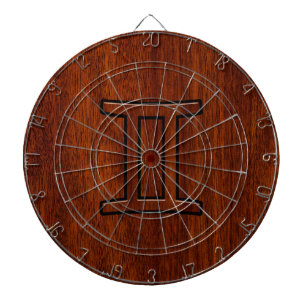 Jeu De Fléchettes Connexion Gemini Zodiac en bois acajou