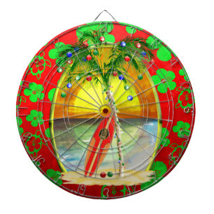 Jeu De Fléchettes Coucher du soleil de plage de Noël