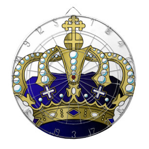 Jeu De Fléchettes Couronne royale de bleu et d'or