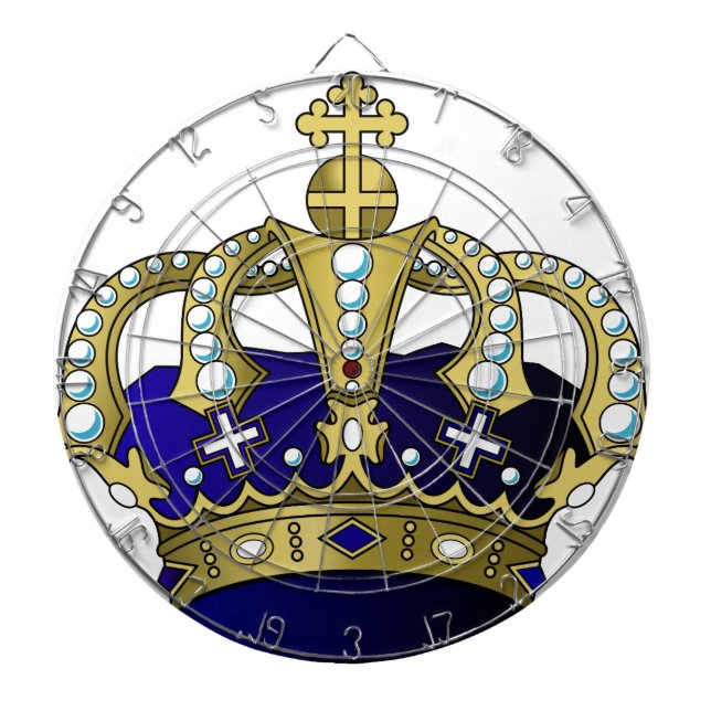 Jeu De Fléchettes Couronne royale de bleu et d'or (Devant)