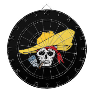 Jeu De Fléchettes Crâne fumant d'Halloween avec bandana de dessin an