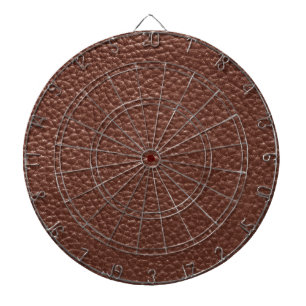 Jeu De Fléchettes Cuir Faux Brown usé