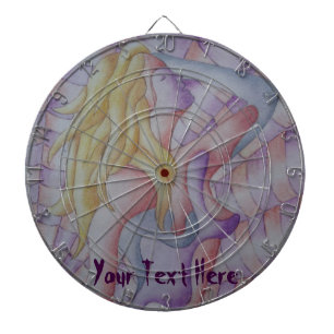 Jeu De Fléchettes dame de pose rose multicolore d'art abstrait rétr