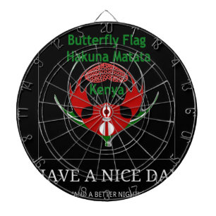 Jeu De Fléchettes Design du Bouclier kenyan : Drapeau de papillon.