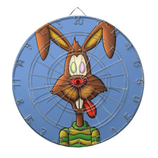 Jeu De Fléchettes dessin drôle fou de bande dessinée de lapin de