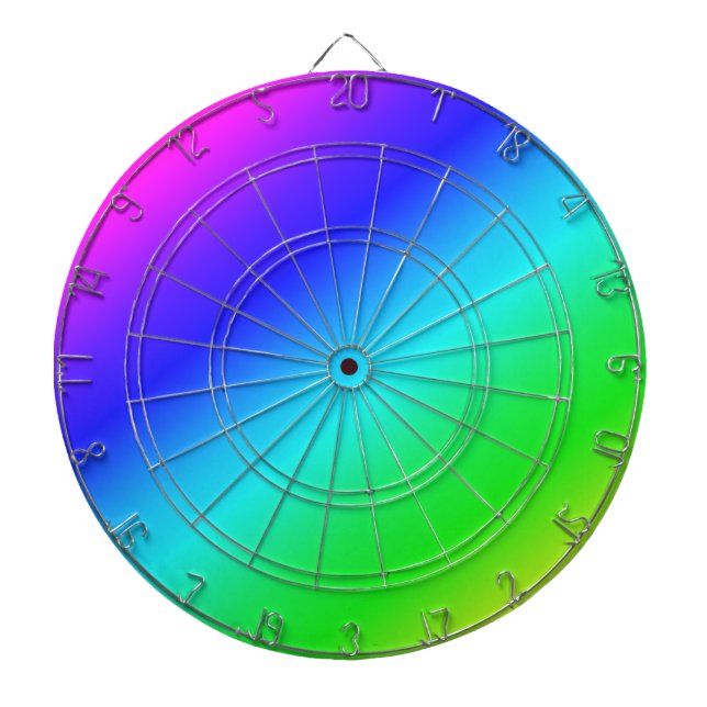 Jeu De Fléchettes Diagonale arc-en-ciel bleu à vert (Devant)