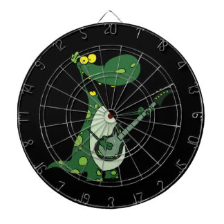 Jeu De Fléchettes Dino vert jugeant la guitare graphique