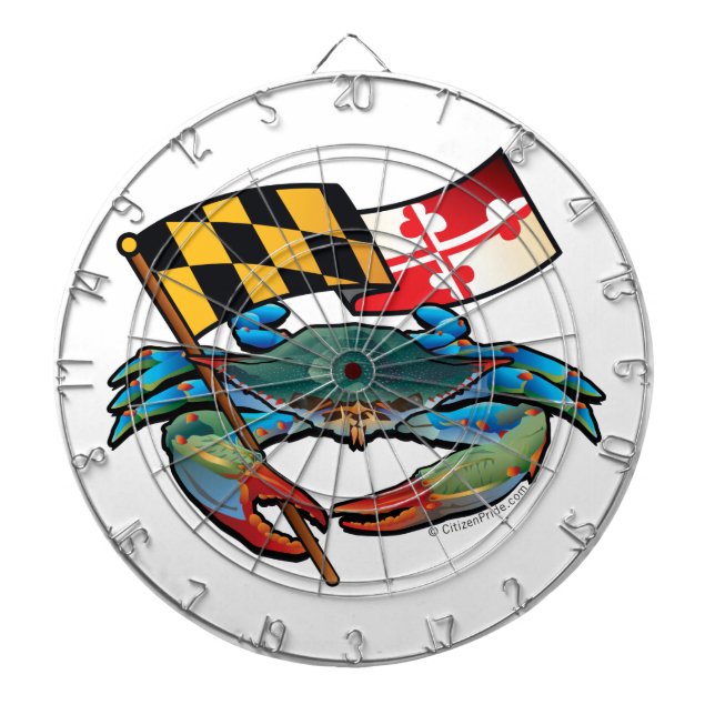 Jeu De Fléchettes Drapeau du Maryland de crabe bleu (Devant)