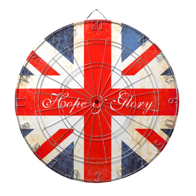 Jeu De Fléchettes Drapeau du Royaume-Uni style ancien espoir & table (Devant)
