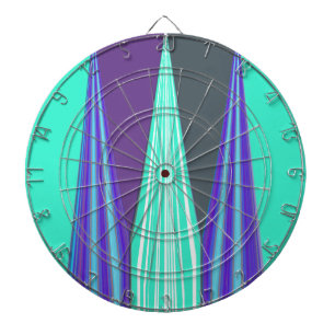 Jeu De Fléchettes Edgy Blue Purple Cyan Chevron Art Imprimer
