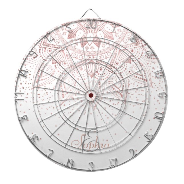 Jeu De Fléchettes Elégant Rose Gold Dots Mandala (Devant)