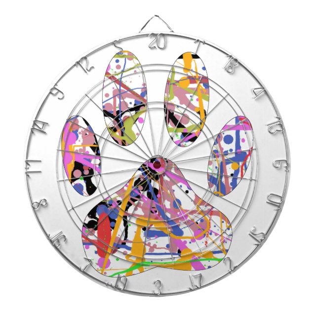 Jeu De Fléchettes Empreinte de patte de chien de peinture (Devant)