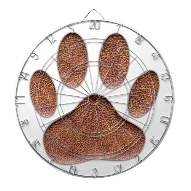 Jeu De Fléchettes Empreinte de patte de chien de Texture en cuir (Devant)