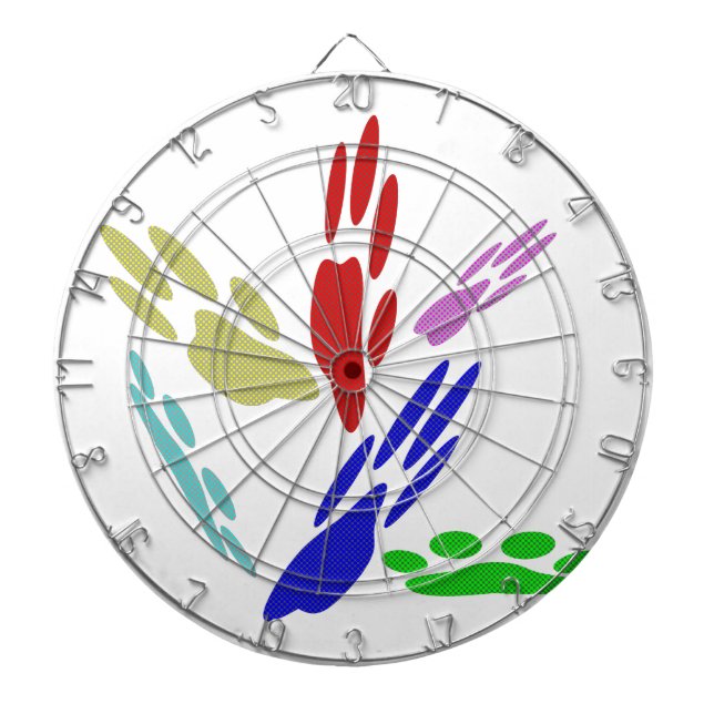 Jeu De Fléchettes Empreintes de pattes de chiens avec Pois (Devant)