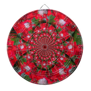 Jeu De Fléchettes Fleur Rouge Naturelle Blanc Plumes kaléidoscope ar