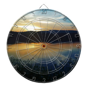 Jeu De Fléchettes Fleur sauvage, coucher de soleil bleu