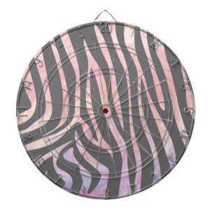 Jeu De Fléchettes Gris clair et rose Zebra