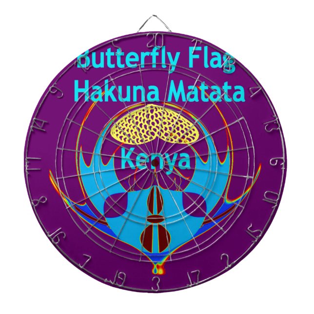 Jeu De Fléchettes "Hakuna Matata Kenya" Papillon Art Imprimer/Graphi (Devant)
