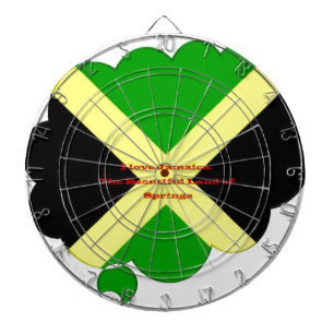 Jeu De Fléchettes I Love Jamaica Text on Flag Art Print