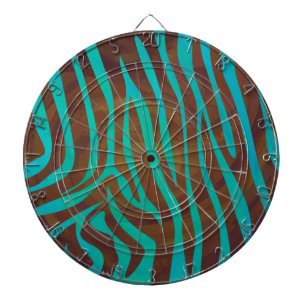 Jeu De Fléchettes Impression Brown et Turquoise Zebra