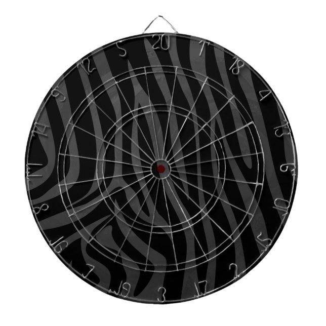 Jeu De Fléchettes Impression noire et grise Zebra (Devant)