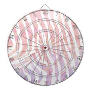 Jeu De Fléchettes Impression zèbre rose et blanc