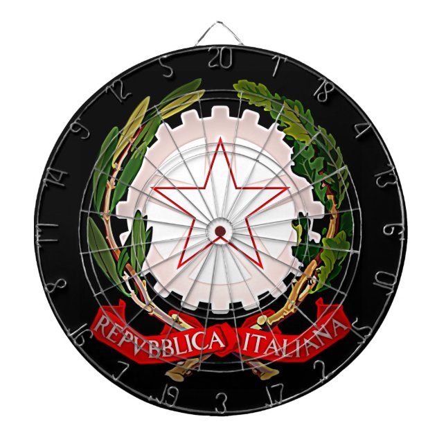 Jeu De Fléchettes Italie Emblème sombre (Devant)