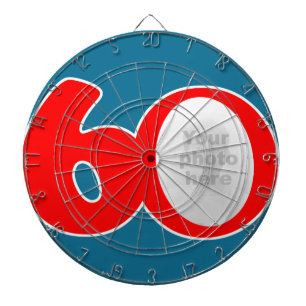Jeu De Fléchettes L'amusement soixantième rouge et le bleu ajoutent