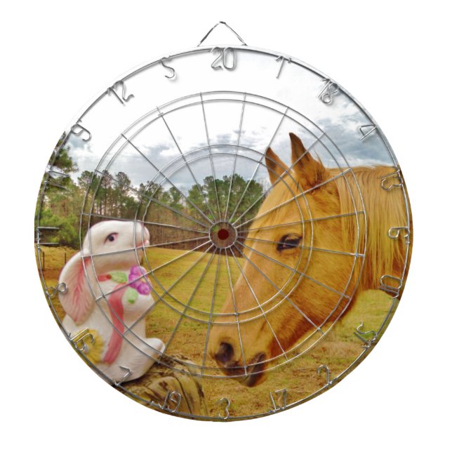 Jeu De Fléchettes Lapin blanc et Cheval jaune (Devant)