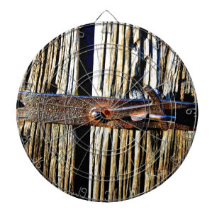 Jeu De Fléchettes Latte métallique en bois et fer rustique