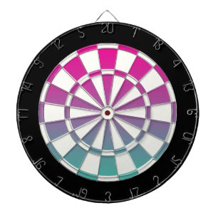 Jeu De Fléchettes Magenta Purple Turquoise Noir Et Blanc