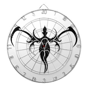 Jeu De Fléchettes Mandala d'éléphant tribal orné noir et blanc