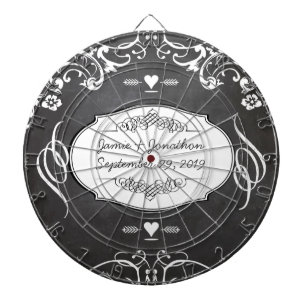 Jeu De Fléchettes Mariages de typographie de tableau noir