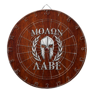 Jeu De Fléchettes Molon Labe Spartan Warriors Laurels Décor en bois