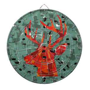 Jeu De Fléchettes Mosaïque de silhouette de tête de cerf